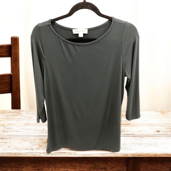 Amour Vert 3Q Sleeve Tee size Large Made in USA - Picture 4 of 8